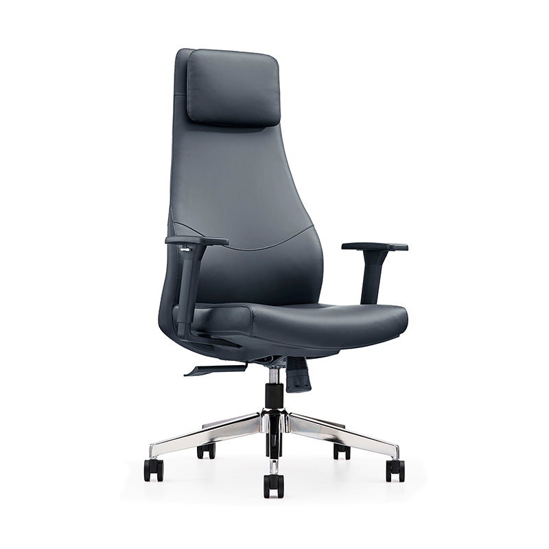 High-End Executive Leather Desk Chair: Modern Minimalist Style - Ergonomic High-Back Office Chair For Home Office Lumendat
