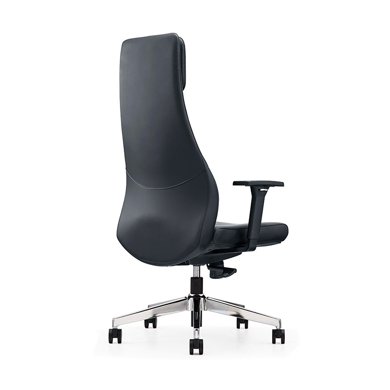 High-End Executive Leather Desk Chair: Modern Minimalist Style - Ergonomic High-Back Office Chair For Home Office Lumendat