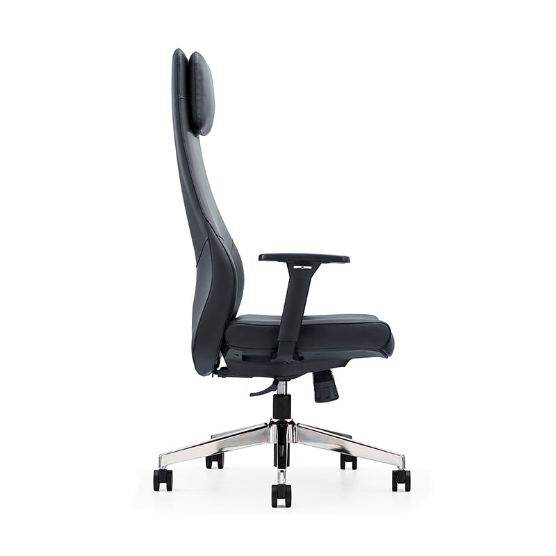 High-End Executive Leather Desk Chair: Modern Minimalist Style - Ergonomic High-Back Office Chair For Home Office Lumendat