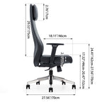 High-End Executive Leather Desk Chair: Modern Minimalist Style - Ergonomic High-Back Office Chair For Home Office Lumendat
