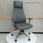 High-End Executive Leather Desk Chair: Modern Minimalist Style - Ergonomic High-Back Office Chair For Home Office Lumendat