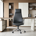 High-End Executive Leather Desk Chair: Modern Minimalist Style - Ergonomic High-Back Office Chair For Home Office Lumendat