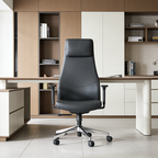 High-End Executive Leather Desk Chair: Modern Minimalist Style - Ergonomic High-Back Office Chair For Home Office Lumendat
