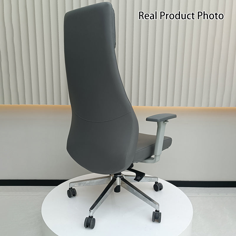 High-End Executive Leather Desk Chair: Modern Minimalist Style - Ergonomic High-Back Office Chair For Home Office Lumendat
