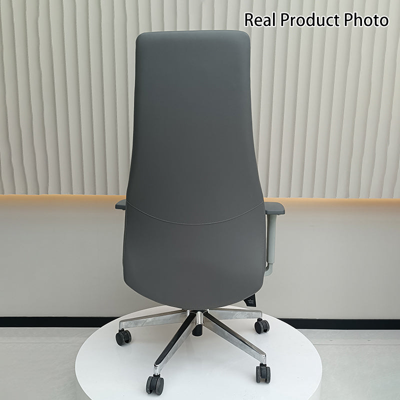 High-End Executive Leather Desk Chair: Modern Minimalist Style - Ergonomic High-Back Office Chair For Home Office Lumendat