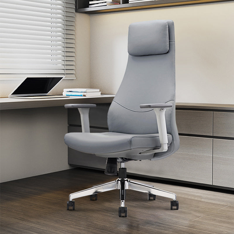 High-End Executive Leather Desk Chair: Modern Minimalist Style - Ergonomic High-Back Office Chair For Home Office Lumendat