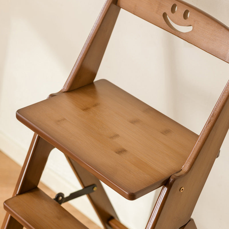Modern Minimalist A-Shaped Bamboo Step Stool Backrest Foldable For Dining Room DFM-F