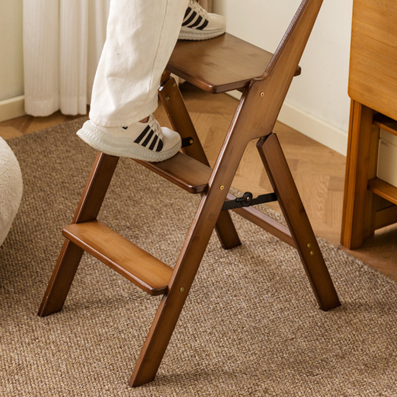 Modern Minimalist A-Shaped Bamboo Step Stool Backrest Foldable For Dining Room DFM-F