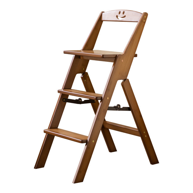 Modern Minimalist A-Shaped Bamboo Step Stool Backrest Foldable For Dining Room DFM-F