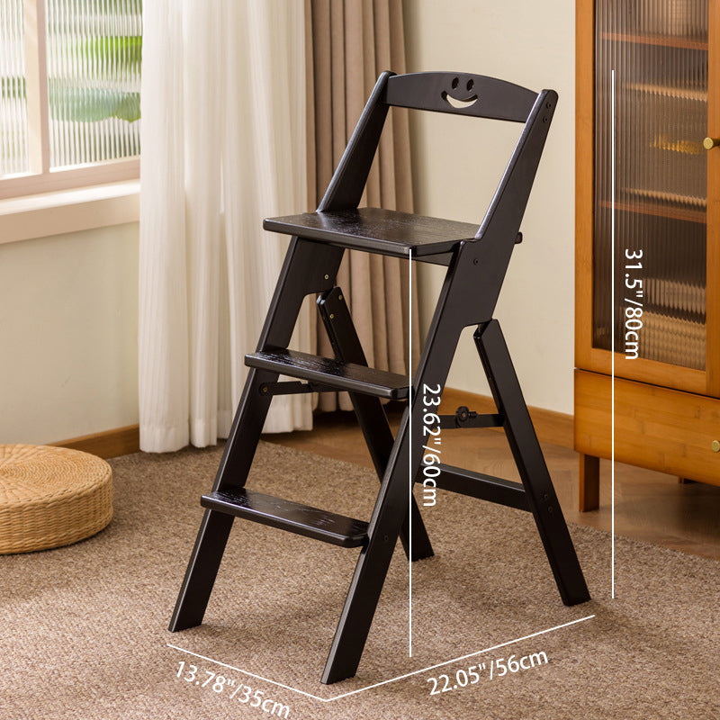 Modern Minimalist A-Shaped Bamboo Step Stool Backrest Foldable For Dining Room DFM-F