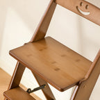 Modern Minimalist A-Shaped Bamboo Step Stool Backrest Foldable For Dining Room DFM-F