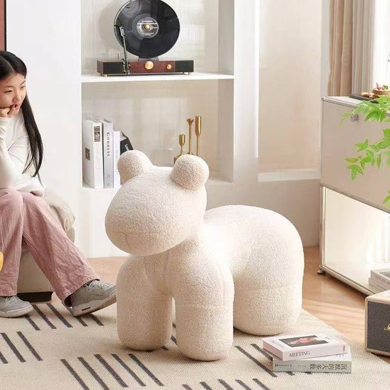 Lumendat Modern Minimalist Pony-Shaped Lambswool Sponge Kid Accent Chair Durable For Living Room Lumendat