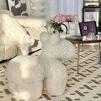 Lumendat Modern Minimalist Pony-Shaped Lambswool Sponge Kid Accent Chair Durable For Living Room Lumendat