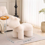 Lumendat Modern Minimalist Pony-Shaped Lambswool Sponge Kid Accent Chair Durable For Living Room Lumendat