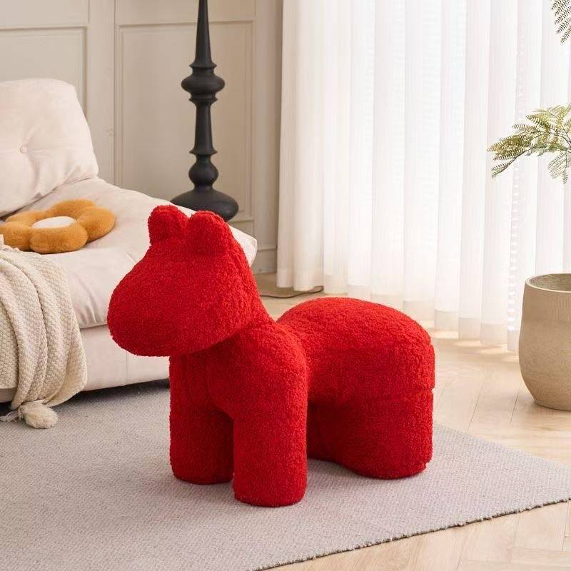 Lumendat Modern Minimalist Pony-Shaped Lambswool Sponge Kid Accent Chair Durable For Living Room Lumendat