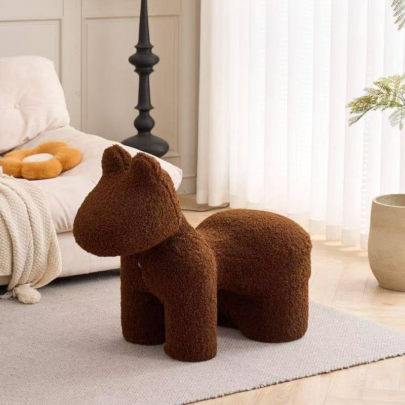 Lumendat Modern Minimalist Pony-Shaped Lambswool Sponge Kid Accent Chair Durable For Living Room Lumendat