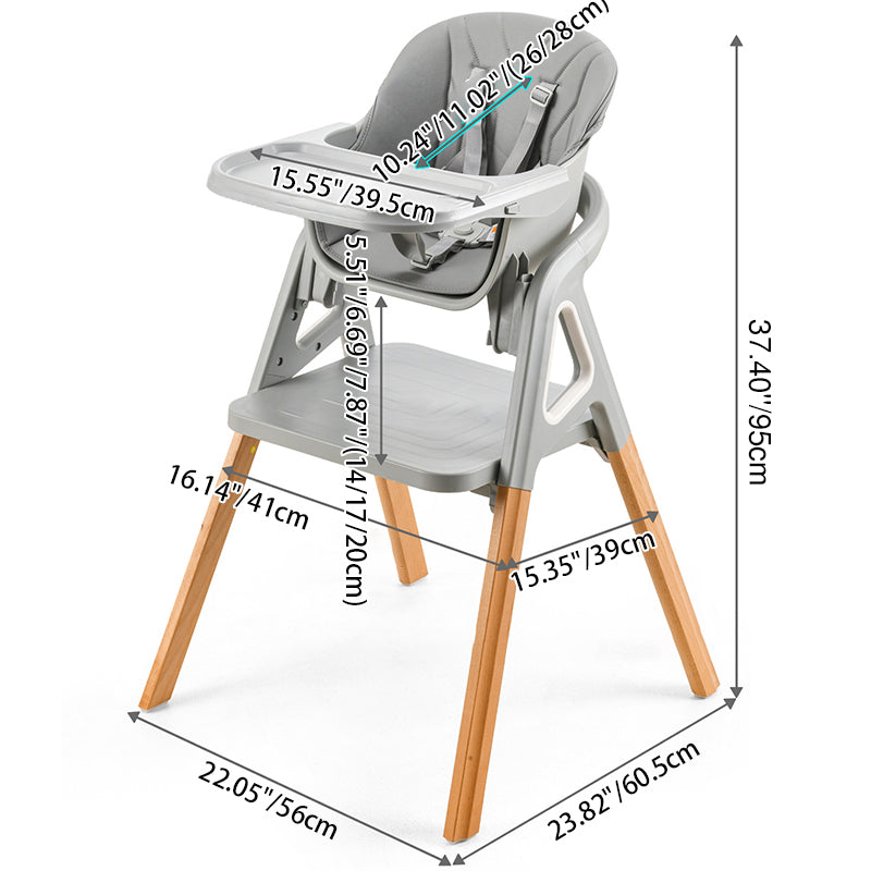 Lumendat Modern Minimalist Curved Polypropylene Solid Wood Kids' Dining Chair Backrest Armrest For Dining Room Lumendat