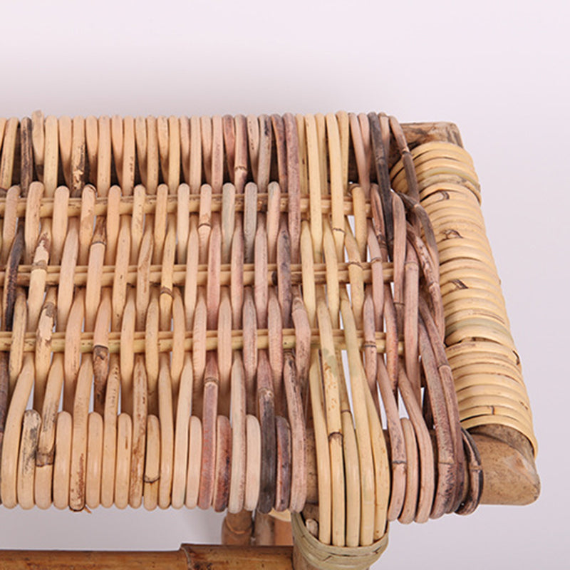 Modern Minimalist Bamboo Rattan Bench Solid Bamboo Frame & Woven Rattan: Sturdy, Lightweight, Eco-Friendly & Breathable Seating For Patio And Balcony Lumendat