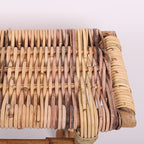 Modern Minimalist Bamboo Rattan Bench Solid Bamboo Frame & Woven Rattan: Sturdy, Lightweight, Eco-Friendly & Breathable Seating For Patio And Balcony Lumendat