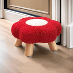 Lumendat Contemporary Creative Kids Lamb Fleece Flower-Shaped Stackable Low Stool Backless Armless Design For Living Room & Bedroom Lumendat