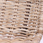 Contemporary Boho Rectangular Dining Chair - Premium Indonesian Rattan: Handwoven Natural Weave, Eco-Friendly Comfort & Sturdy Iron Legs For Dining Room Lumendat
