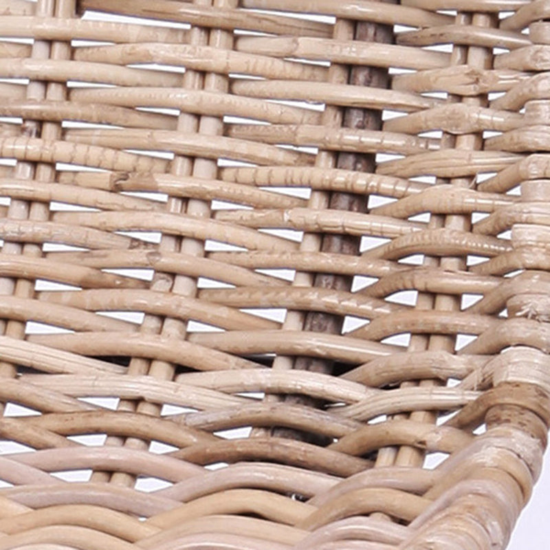 Contemporary Boho Rectangular Dining Chair - Premium Indonesian Rattan: Handwoven Natural Weave, Eco-Friendly Comfort & Sturdy Iron Legs For Dining Room Lumendat
