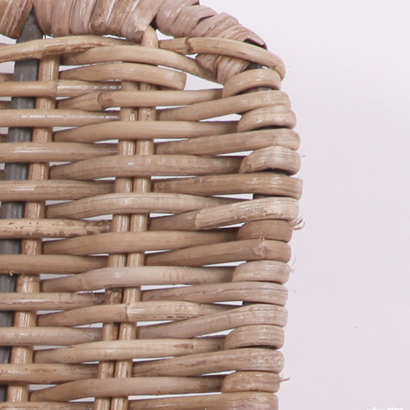 Contemporary Boho Rectangular Dining Chair - Premium Indonesian Rattan: Handwoven Natural Weave, Eco-Friendly Comfort & Sturdy Iron Legs For Dining Room Lumendat