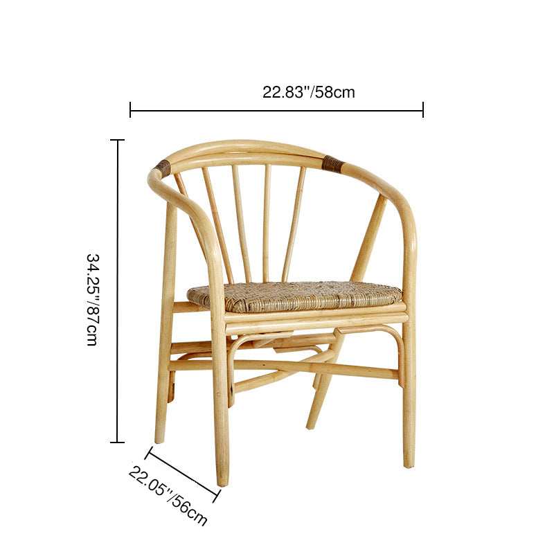 Contemporary Boho Accent Chair - Premium Indonesian Rattan: Hand-Woven Craftsmanship, Natural Rattan Texture, Durable & Skin-Friendly For Living Room & Bedroom Lumendat