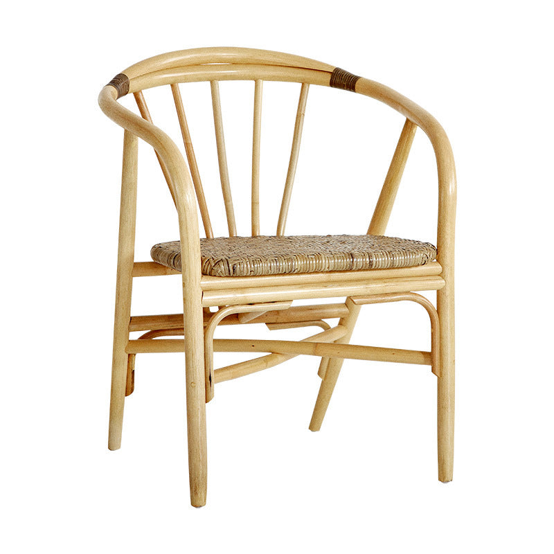 Contemporary Boho Accent Chair - Premium Indonesian Rattan: Hand-Woven Craftsmanship, Natural Rattan Texture, Durable & Skin-Friendly For Living Room & Bedroom Lumendat