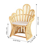 Handcrafted Indonesian Rattan Accent Chair - Boho Handwoven And Breathable Comfort For Living Room & Bedroom Lumendat