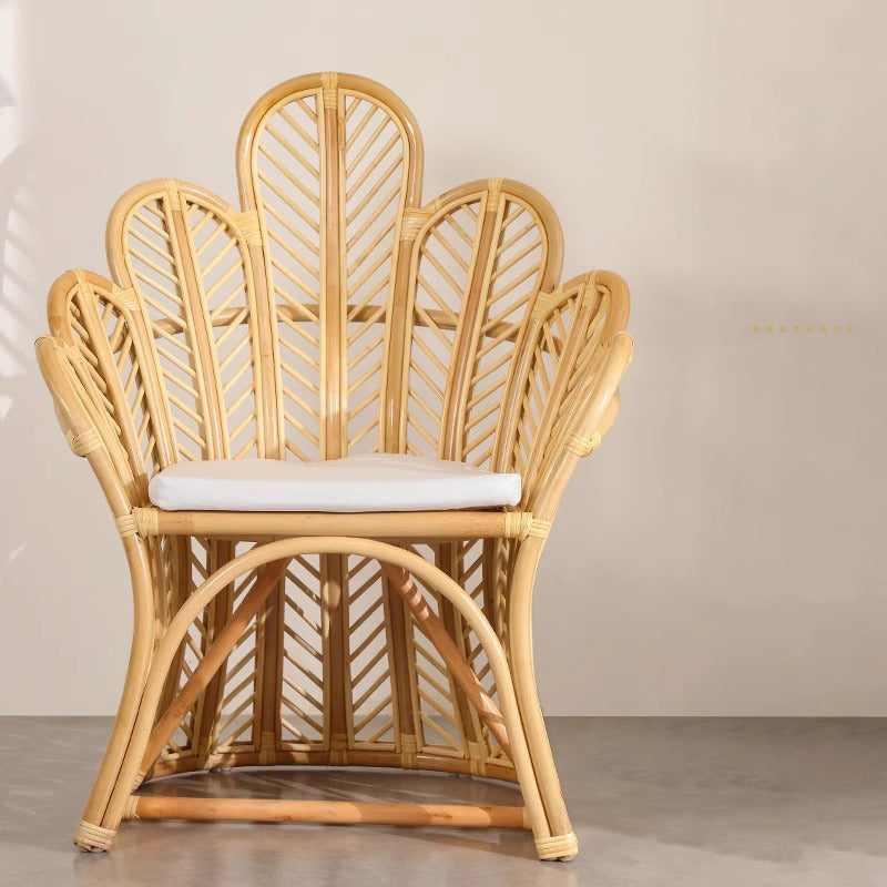 Handcrafted Indonesian Rattan Accent Chair - Boho Handwoven And Breathable Comfort For Living Room & Bedroom Lumendat