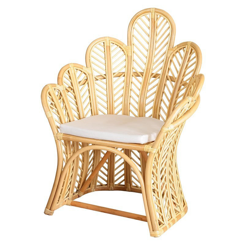 Handcrafted Indonesian Rattan Accent Chair - Boho Handwoven And Breathable Comfort For Living Room & Bedroom Lumendat