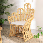 Handcrafted Indonesian Rattan Accent Chair - Boho Handwoven And Breathable Comfort For Living Room & Bedroom Lumendat