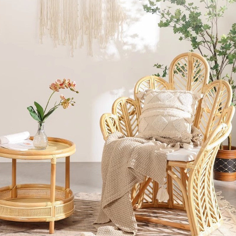 Handcrafted Indonesian Rattan Accent Chair - Boho Handwoven And Breathable Comfort For Living Room & Bedroom Lumendat