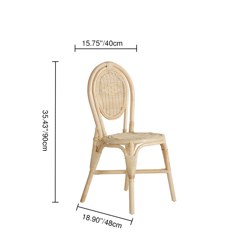Premium Handcrafted Natural Rattan Dining Chair - Farmhouse Stylish, Breathable, And Long-lasting For Dining Room Lumendat