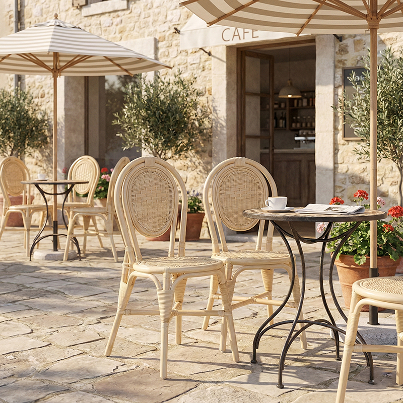 Premium Handcrafted Natural Rattan Dining Chair - Farmhouse Stylish, Breathable, And Long-lasting For Dining Room Lumendat