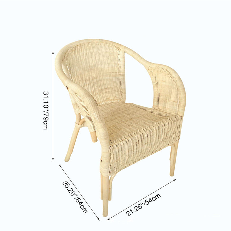 Premium Eco-friendly Rattan Dining Chair - Farmhouse Durable & Stylish Handwoven Craftsmanship For Dining Room Lumendat