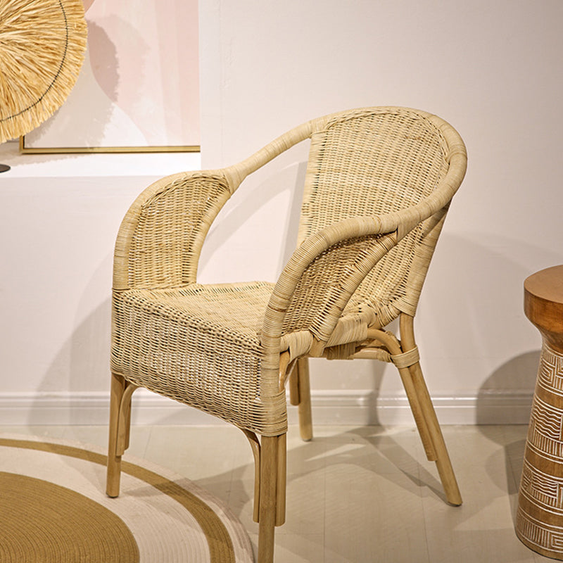 Premium Eco-friendly Rattan Dining Chair - Farmhouse Durable & Stylish Handwoven Craftsmanship For Dining Room Lumendat