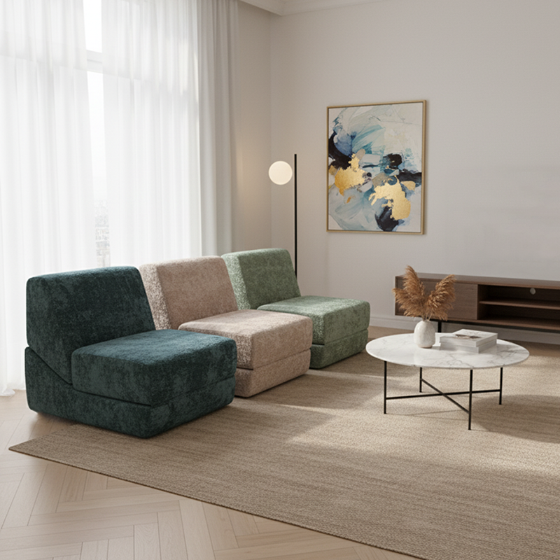 Flexible Space-Saving Compressed Sofa - Nordic Compressible, Frame-Free, 35D High Resilience Sponge For Comfort For Living Room & Bedroom Lumendat