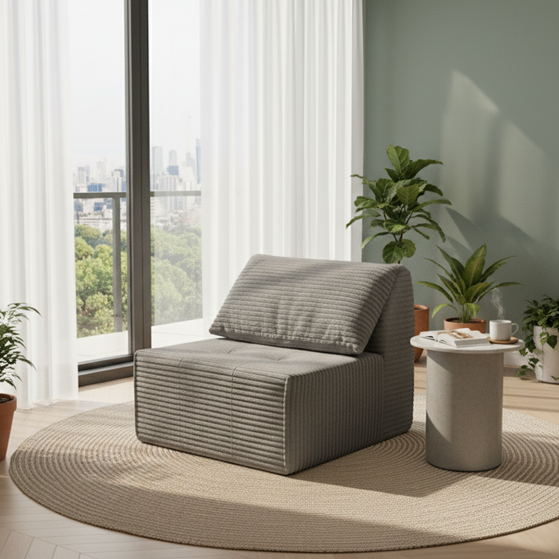 Flexible & Compact Compressible Sofa - Nordic 35D High Resilience Sponge, Frame-Free, Space-Saving For Living Room & Bedroom Lumendat