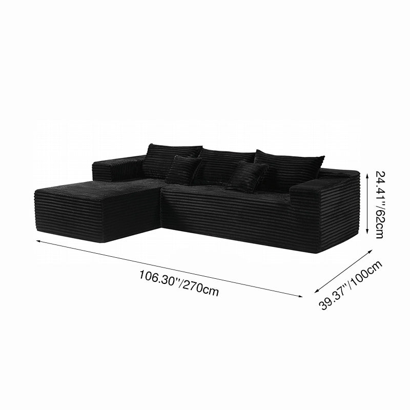 Compact 35D High-Resilience Foam Compression Sofa - Nordic Soft Corduroy Fabric Easy Storage For Living Room & Bedroom Lumendat
