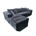 Compact 35D High-Resilience Foam Compression Sofa - Nordic Soft Corduroy Fabric Easy Storage For Living Room & Bedroom Lumendat