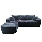 Compact 35D High-Resilience Foam Compression Sofa - Nordic Soft Corduroy Fabric Easy Storage For Living Room & Bedroom Lumendat