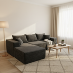 Compact 35D High-Resilience Foam Compression Sofa - Nordic Soft Corduroy Fabric Easy Storage For Living Room & Bedroom Lumendat