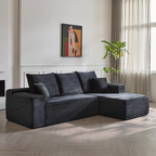 Compact 35D High-Resilience Foam Compression Sofa - Nordic Soft Corduroy Fabric Easy Storage For Living Room & Bedroom Lumendat