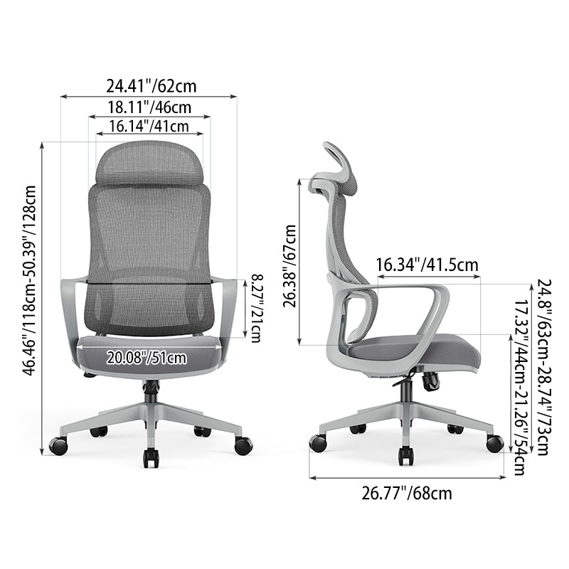 Stylish & Comfortable High Back Desk Chair - Minimalist Breathable Mesh & Premium Lumbar Support For Home Office Lumendat