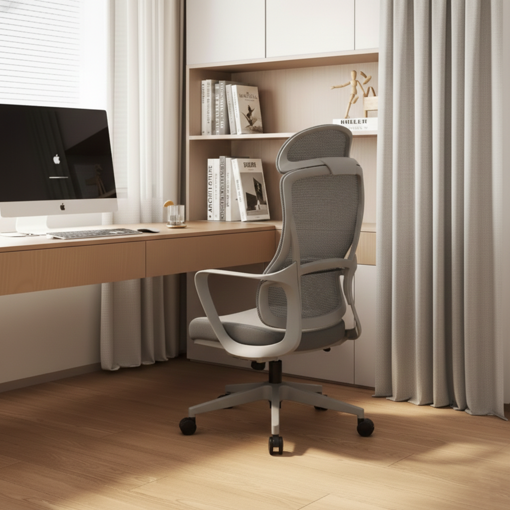 Stylish & Comfortable High Back Desk Chair - Minimalist Breathable Mesh & Premium Lumbar Support For Home Office Lumendat