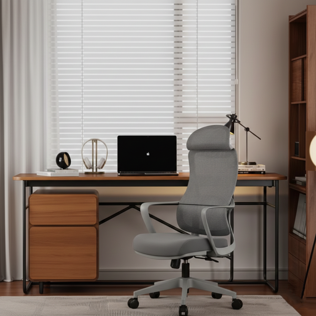 Stylish & Comfortable High Back Desk Chair - Minimalist Breathable Mesh & Premium Lumbar Support For Home Office Lumendat
