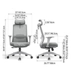 Premium Ergonomic Office Desk Chair - Minimalist High-Back Manager Chair With 2D Headrest & SGS Certified Gas Lift For Home Office Lumendat