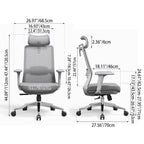 Ergonomic Adjustable Manager Desk Chair - Minimalist Durable High-Back Chair With 4D Adjustable Armrests & Silent Casters For Home Office Lumendat